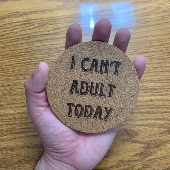 Funny Laser Engraved Cork Coaster #1 - Picture 6 of 6